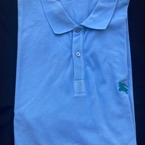 Burberry Brit Men’s Sky Blue Short Sleeve Polo 100% Cotton Embroidered Logo XXL - Picture 6 of 17